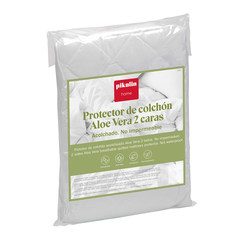 Protector de cama - Funda de colchón algodón de rizo antialérgica  transpirable 90x190/200cm PIKOLIN HOME, Algodón y poliéster