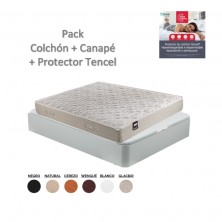 Pikolin Neo Pack Ahorro Colchon de Muelles Ensacados Tao + Canape Abatible + Protector Tencel